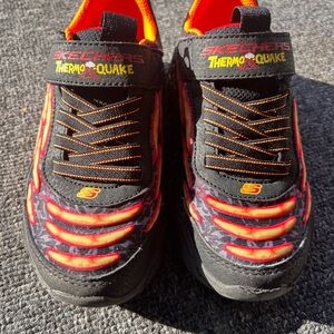 Skechers Kids Thermo-Quake Black and Orange Shoes